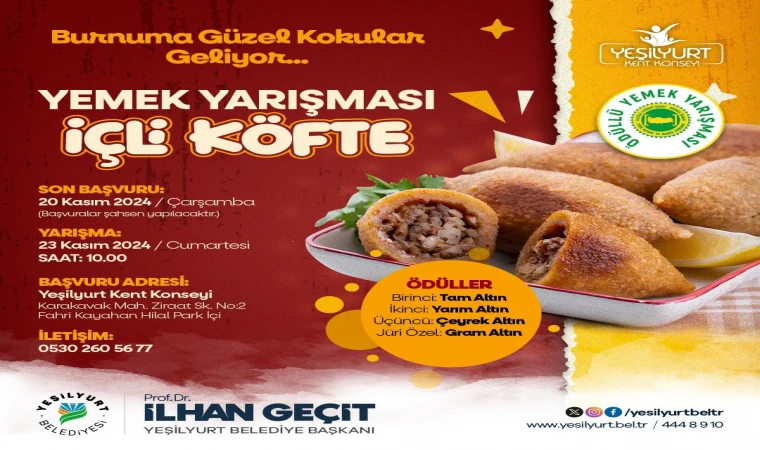 Yeşilyurt’ta içli köfte yemek yarışması