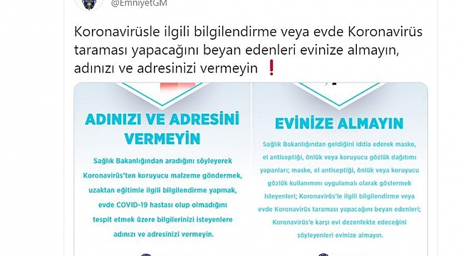 Emniyet Genel Müdürlüğünden Coronavirus istismarcılarına karşı uyarı 