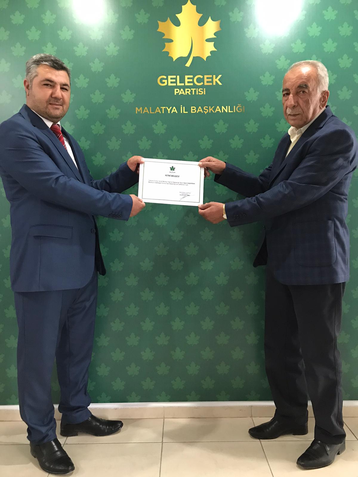 GELECEK PARTİSİ’NDE BATTALGAZİ SAMİ DAŞKIRAN’A EMANET