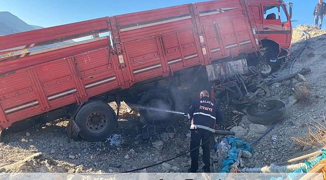 Freni patlayan kamyonun sürücüsü kaçış rampasına girdi 