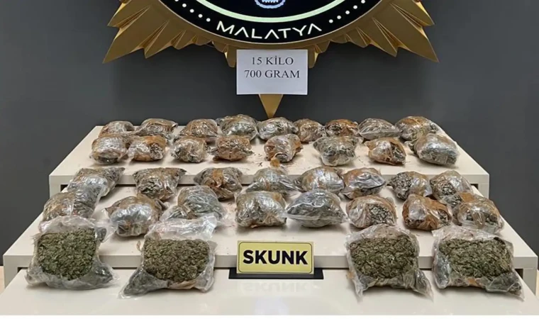 Malatya'da 15 kilo 700 gram skunk ele geçirildi: 1 tutuklama